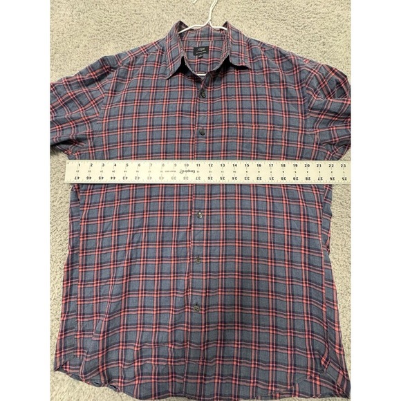 J. Crew Shirt Mens Medium Heathered Plaid Long Sleeve Button Down Cotton - Picture 8 of 10